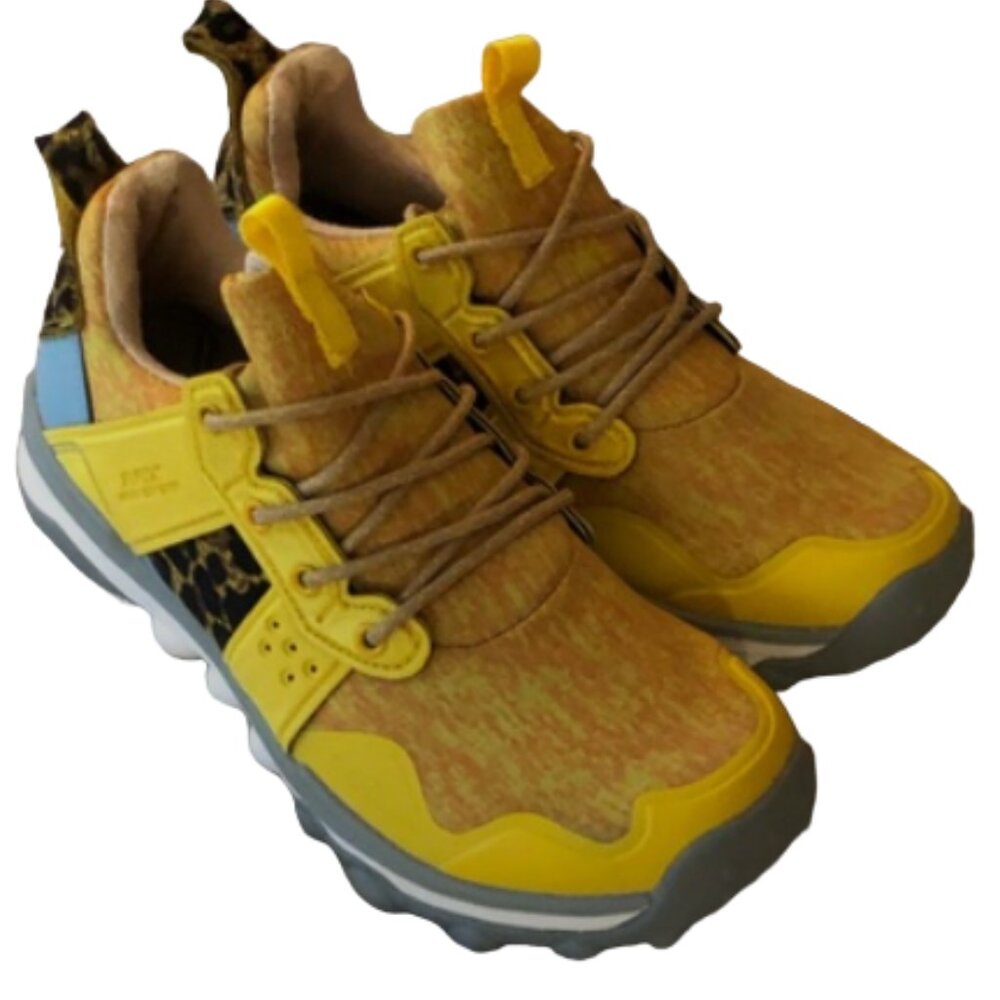 Women’s Bright Yellow Cheetah Print Sneakers